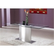 Clear Glass Dining Table with Stainless Steel Base
