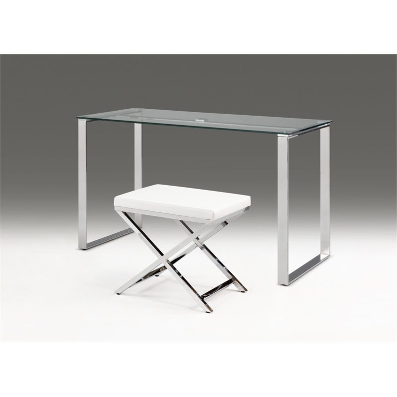 Clear Glass desk with Chrome Base