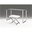 Clear Glass desk with Chrome Base