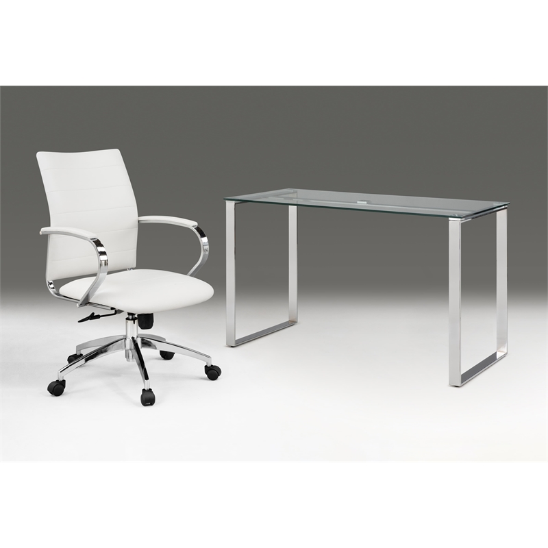Clear Glass desk with Chrome Base