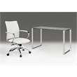 Clear Glass desk with Chrome Base