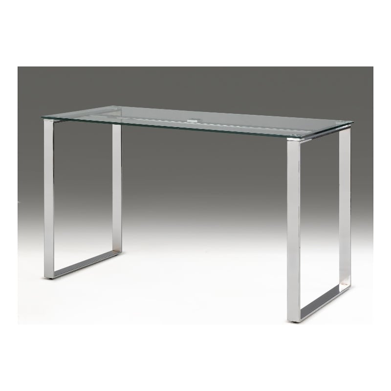 Clear Glass desk with Chrome Base