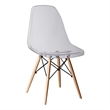 Clear Plastic with Fiberglass Chair Wood with Metal Core Legs (Set of 2)
