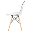 Clear Plastic with Fiberglass Chair Wood with Metal Core Legs (Set of 2)