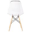 Clear Plastic with Fiberglass Chair Wood with Metal Core Legs (Set of 2)