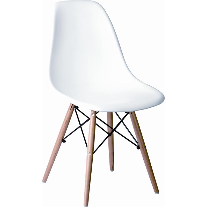 Plastic Chair with Wood Legs Set of 2
