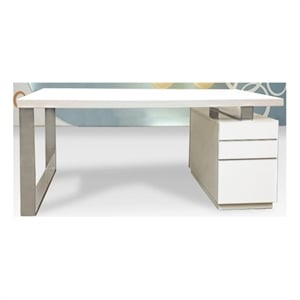 White Wood Lacquer Computer Desk
