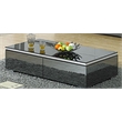 Coffee Table Black/Gray Mirror Glass with Chrome Legs