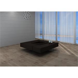 Wenge TOP Coffee Table with CENTER TRAY Glass Legs