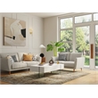 Coffee Table with White Lacquer Wood Top and 15mm thick Glass Legs