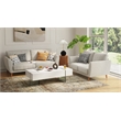 Coffee Table with White Lacquer Wood Top and 15mm thick Glass Legs