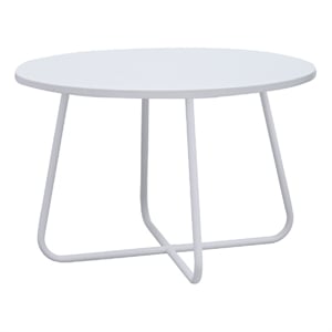 Modern White MDF wood top Coffee Table with White powder coated Metal leg