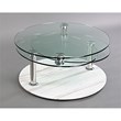 Clear Glass Motion Coffee Table with Marble Glass Base