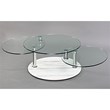 Clear Glass Motion Coffee Table with Marble Glass Base