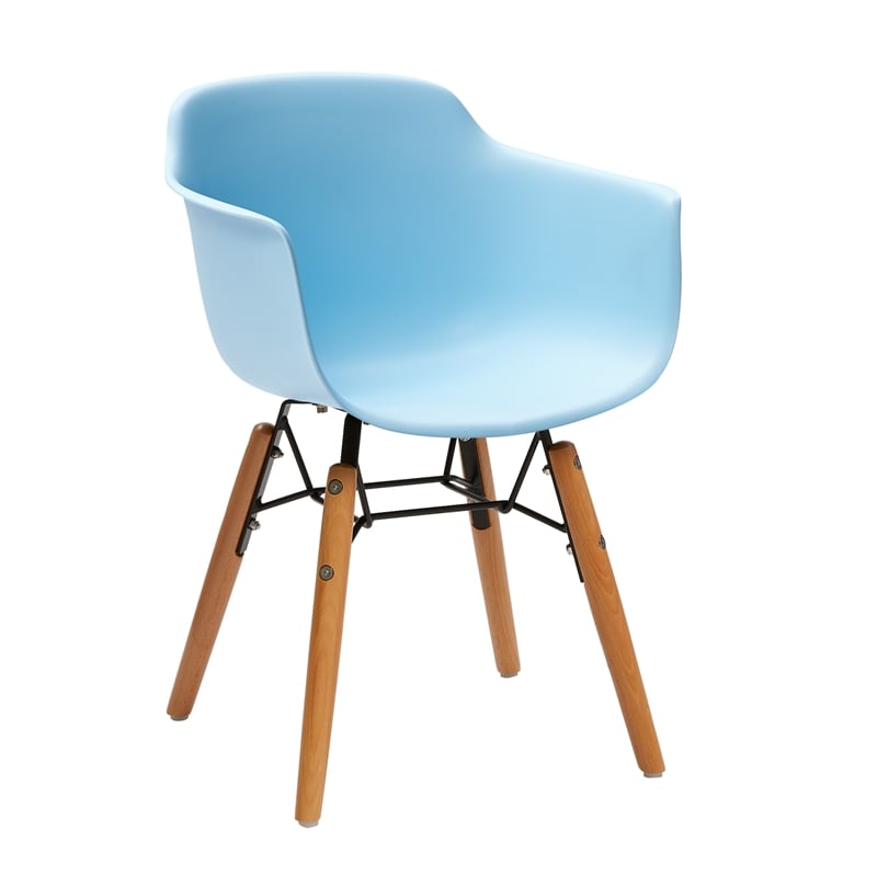 Midcentury Blue Plastic Kids Side Chair (Set of 4)