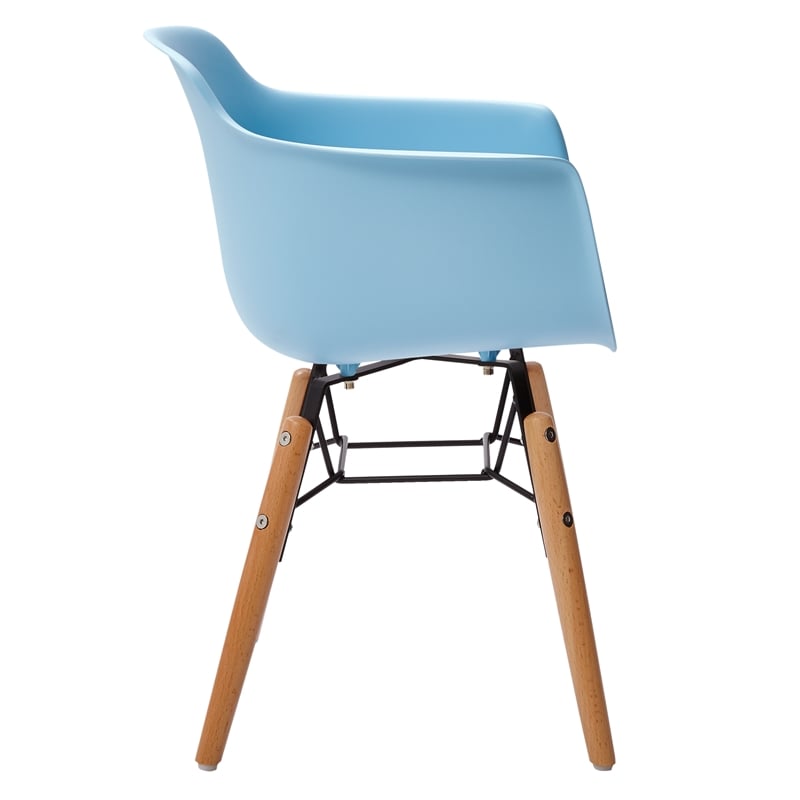 Midcentury Blue Plastic Kids Side Chair (Set of 4)