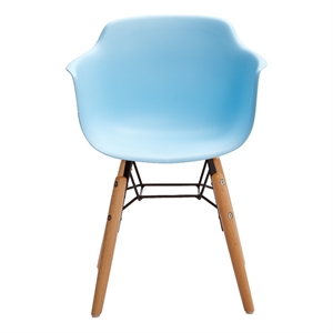 midcentury blue plastic kids side chair (set of 4)