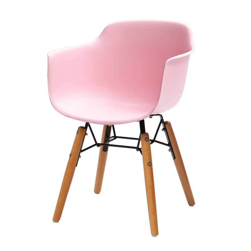 Midcentury Pink Plastic Kids Side Chair (Set of 4)