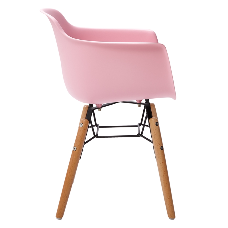 Midcentury Pink Plastic Kids Side Chair (Set of 4)