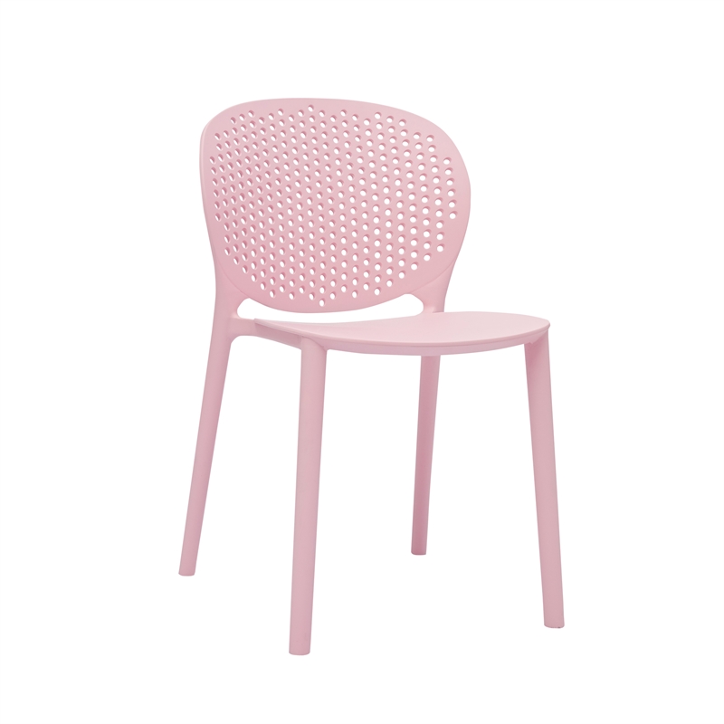 Midcentury Pink Plastic Kids Side Chair (Set of 4)