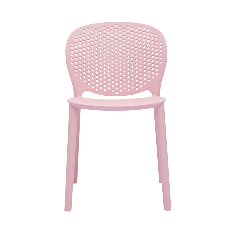 Midcentury Pink Plastic Kids Side Chair (Set of 4)