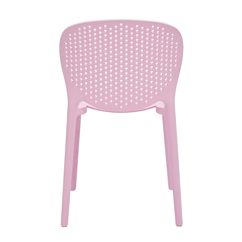 Midcentury Pink Plastic Kids Side Chair (Set of 4)