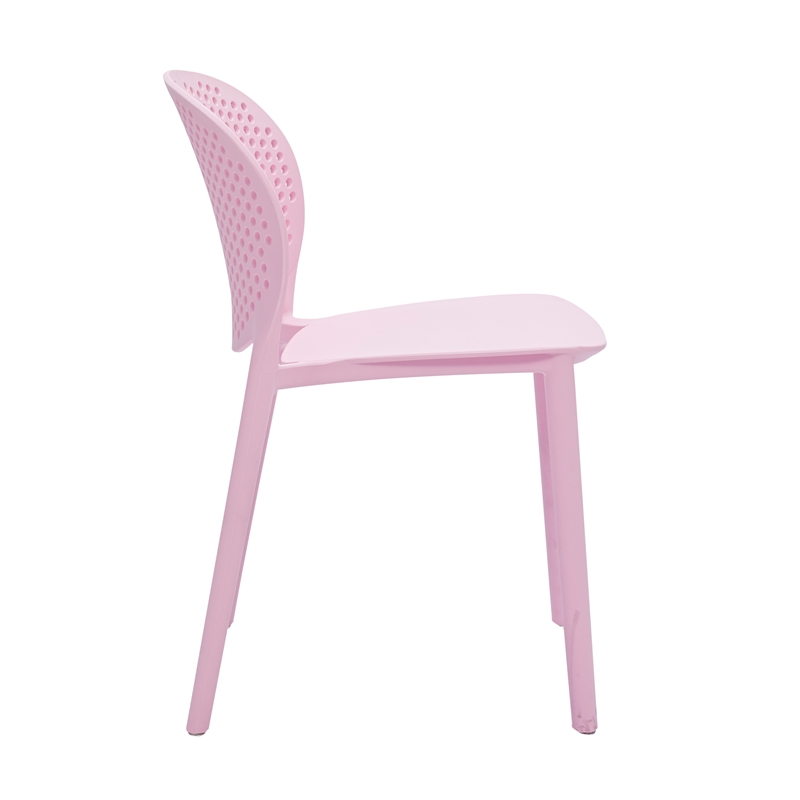Midcentury Pink Plastic Kids Side Chair (Set of 4)