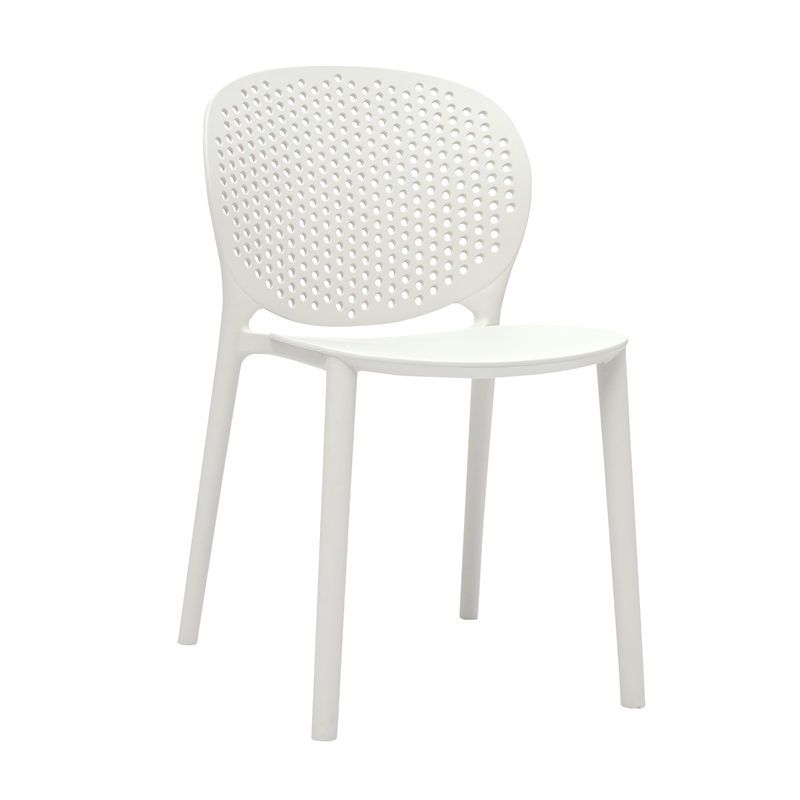 Midcentury White Plastic Kids Side Chair (Set of 4)
