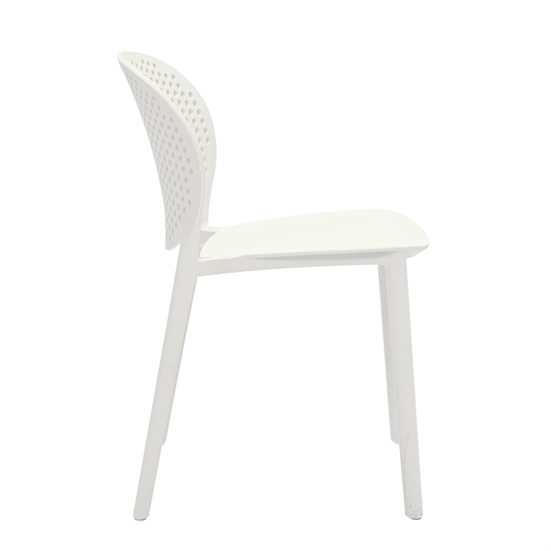 Midcentury White Plastic Kids Side Chair (Set of 4)