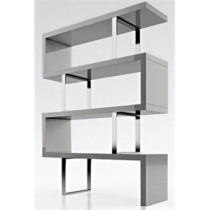 contemporary lacquer wood display shelf in gray