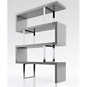 contemporary gray wood lacquer larger size display shelf
