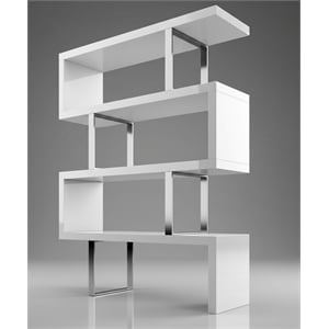 Contemporary White Wood Lacquer Display Shelf