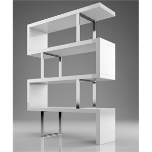 Contemporary White Lacquer Wood Larger size Display Shelf