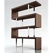 Contemporary Wood Lacquer Display Shelf in Walnut