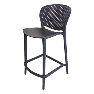 Stackable Plastic Bar Stool in gray (Set of 4)