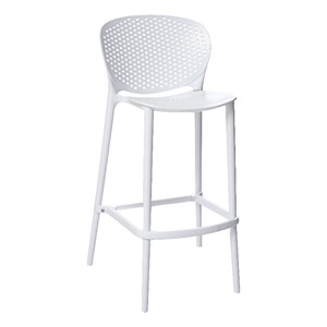 Stackable Plastic Bar Stool in white (Set of 4)