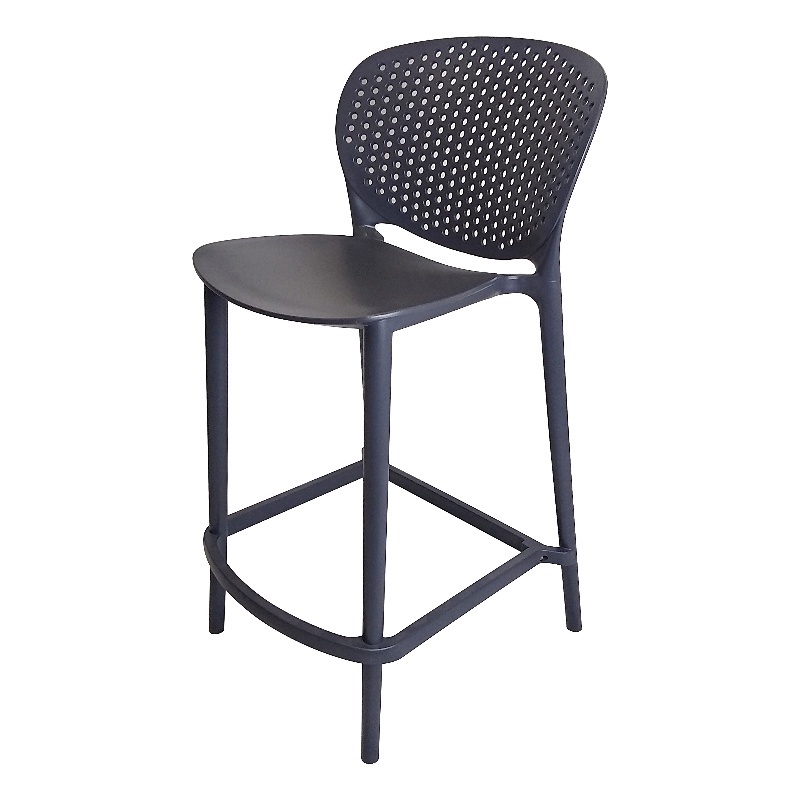 Stackable Plastic Bar Stool in gray (Set of 4)