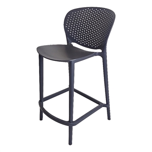 Stackable Plastic Bar Stool in gray (Set of 4)