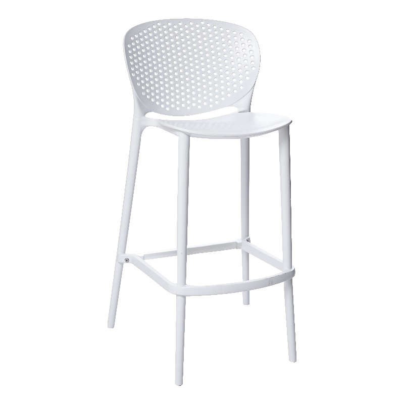 Stackable Plastic Bar Stool in white (Set of 4)