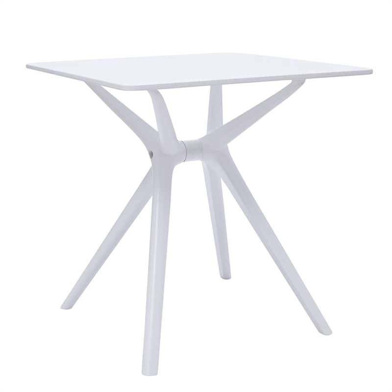 Midcentury Plastic Side Table in White
