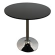 Black Round Wood Top Dining Table with Chrome Base