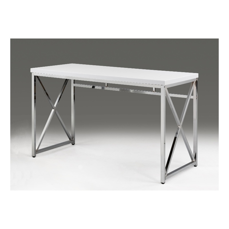 White Wood Top desk with Chrome Base