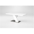 Dining Table with White Lacquer Top and White Wood Lacquer Base