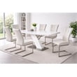 Dining Table with White Lacquer Top and White Wood Lacquer Base