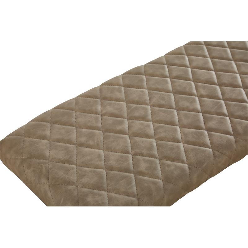 Contemporary Polyurethane Dining Bench with Black Sanded Legs in Light Gray