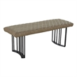 Contemporary Polyurethane Dining Bench with Black Sanded Legs in Light Gray