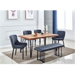Contemporary Air Slaked Elm Veneer Wood Top Dining Table in Ash