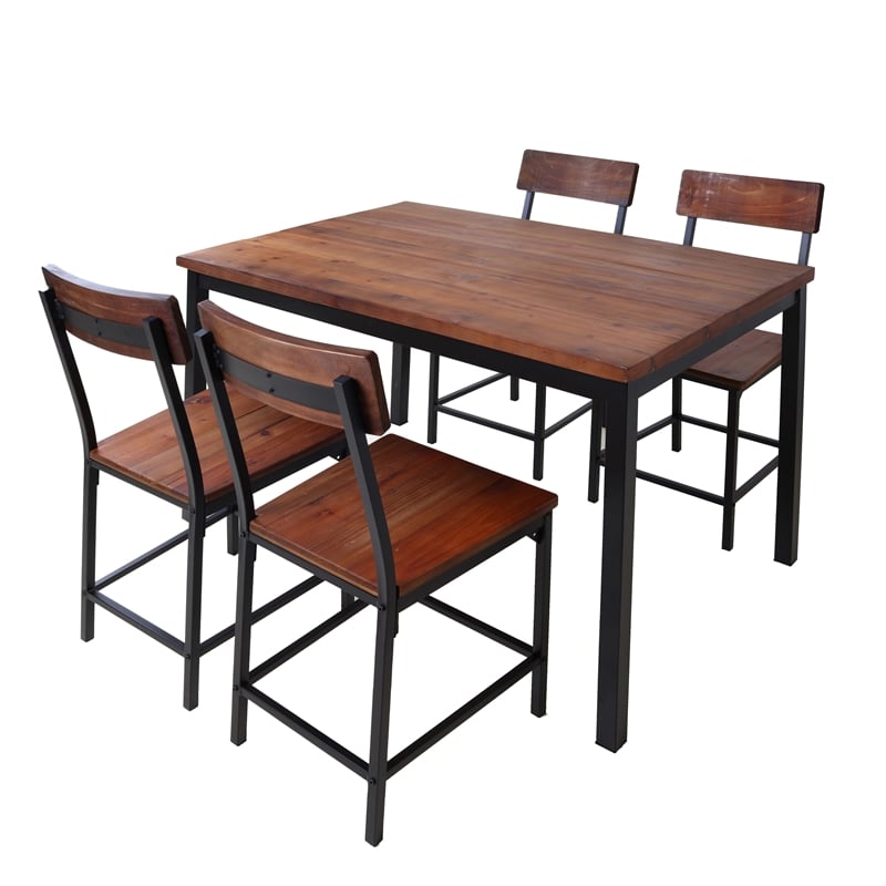 Dining Table with Natural Reclaimed Wood Top