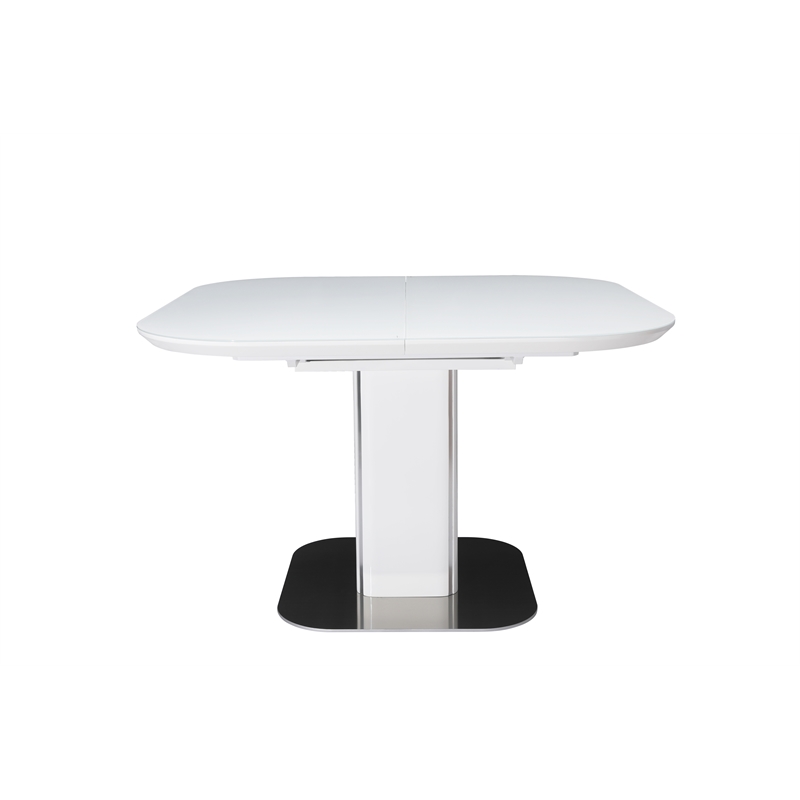 White MDF Wood with 5mm Glass Dining Table