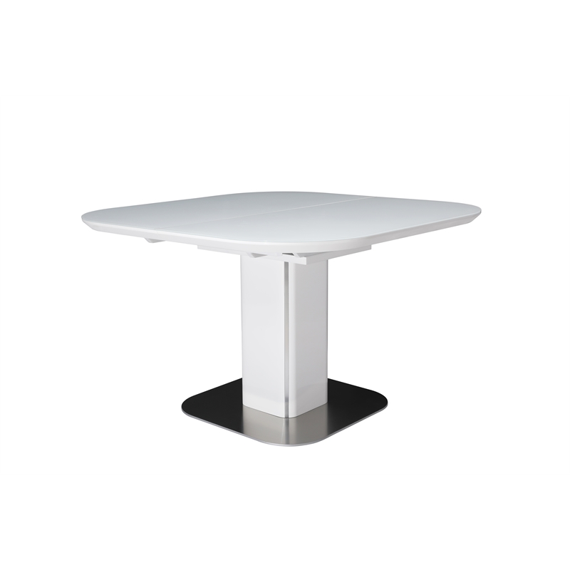 White MDF Wood with 5mm Glass Dining Table